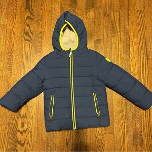 Gerry Youth Jersey Lined Puffer Jacket Hooded Blue Zip Pockets 6